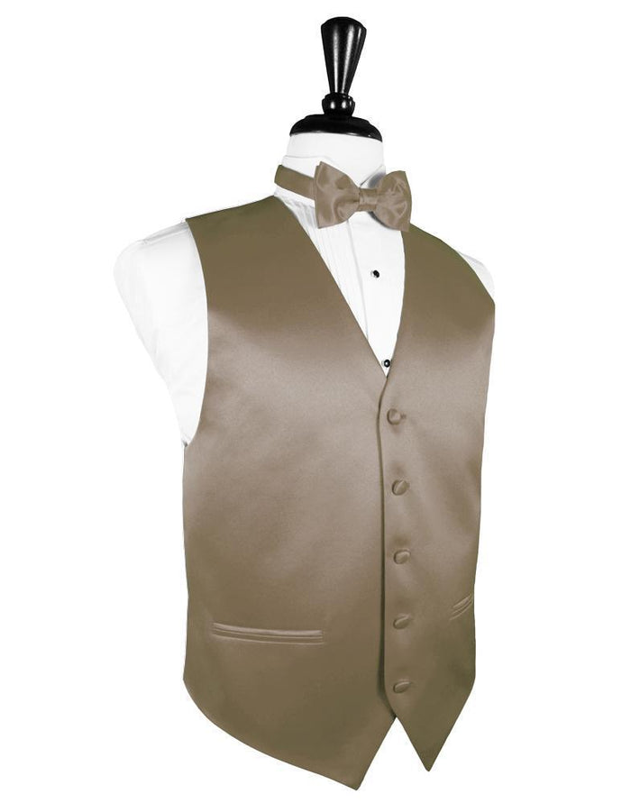 Latte Luxury Satin Tuxedo Vest Cardi