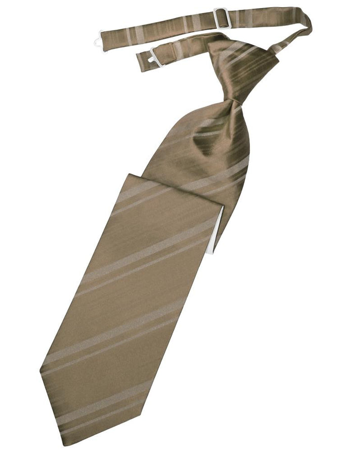 Latte Striped Satin Kids Necktie Cardi