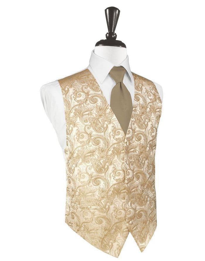 Latte Tapestry Tuxedo Vest Cardi