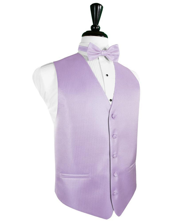 Lavender Herringbone Tuxedo Vest by Cardi