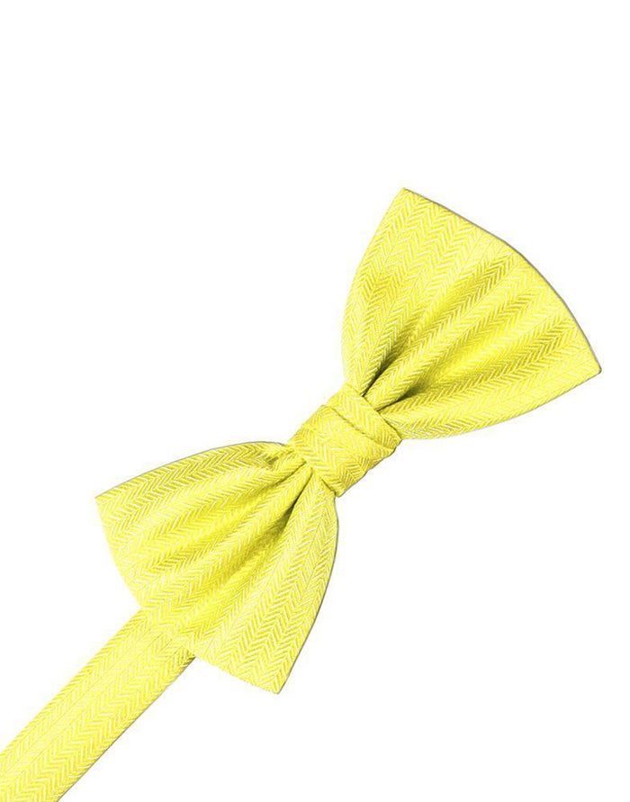 Lemon Herringbone Kids Bow Tie by Cardi