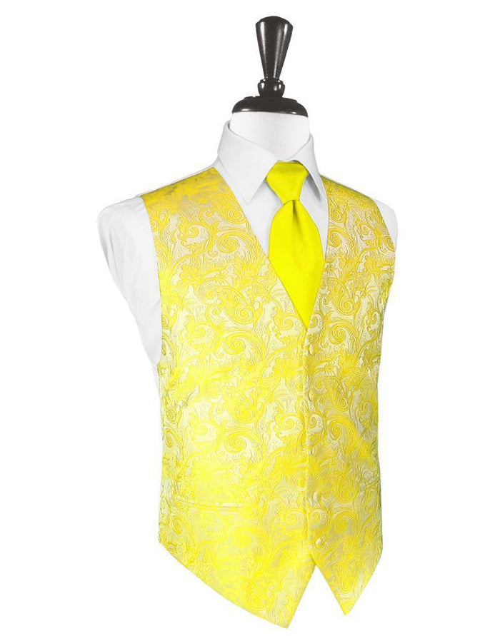 Lemon Tapestry Tuxedo Vest by Cardi