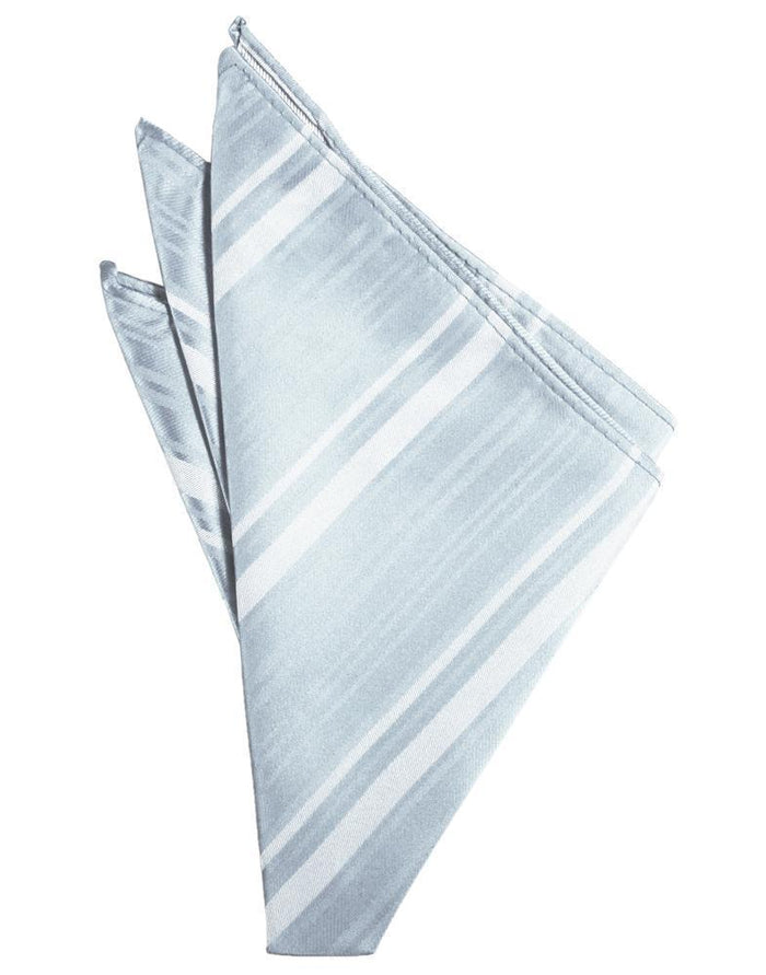 Light Blue Striped Satin Pocket Square Cardi
