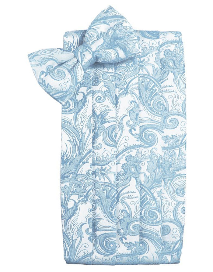 Light Blue Tapestry Cummerbund Cardi