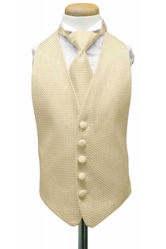 Light Champagne Venetian Kids Tuxedo Vest by Cardi
