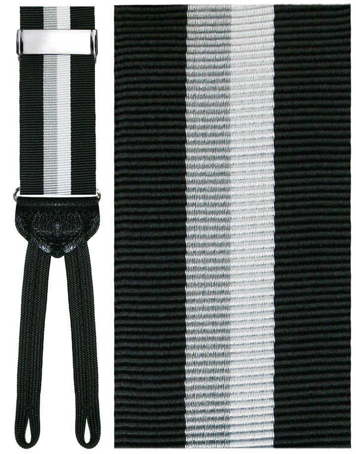 Liguria Black Striped Suspenders Cardi