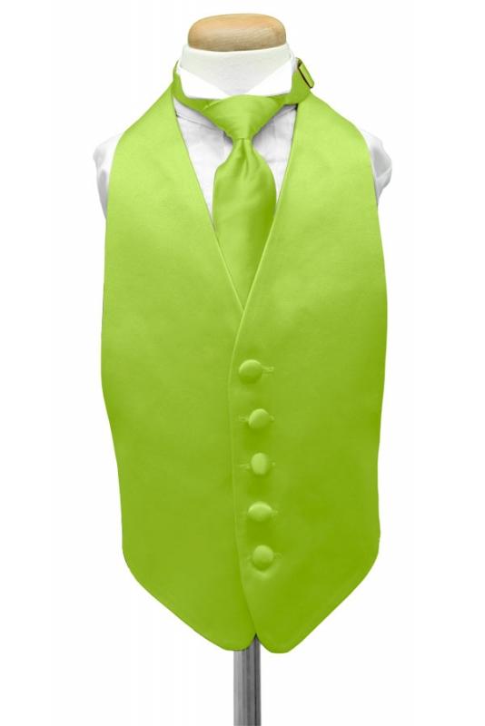 Lime Luxury Satin Kids Tuxedo Vest by Cardi