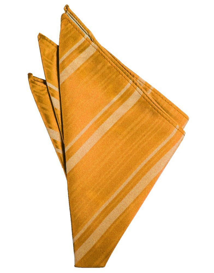 Mandarin Striped Satin Pocket Square Cardi