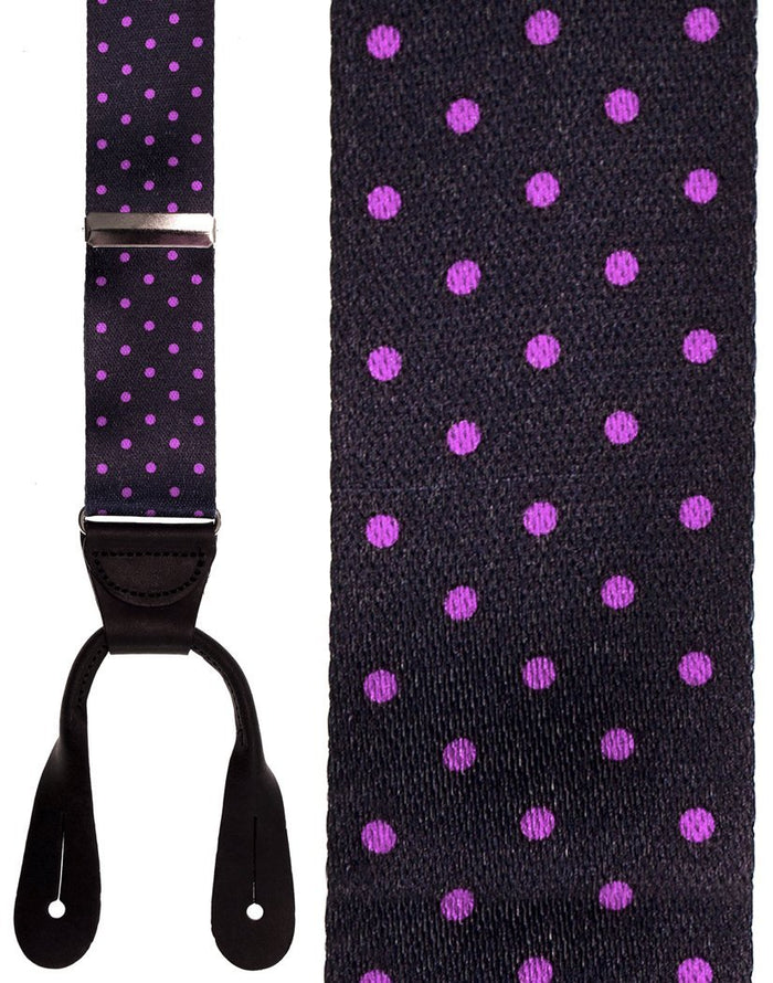 Manhattan Black & Pink Dots Suspenders Cardi