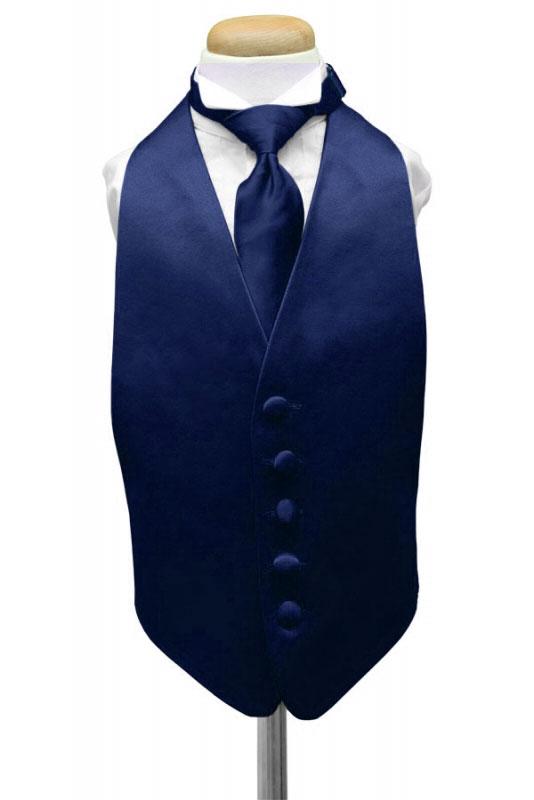 Marine Luxury Satin Kids Tuxedo Vest by Cardi