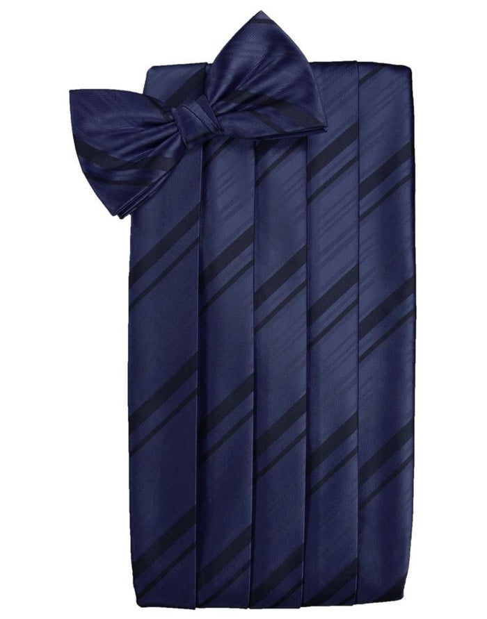 Marine Striped Satin Cummerbund Cardi
