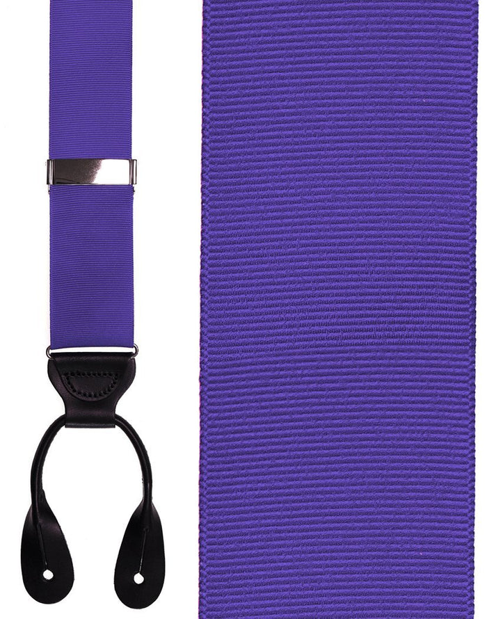 Medium Purple Grosgraine Ribbon II Suspenders Cardi