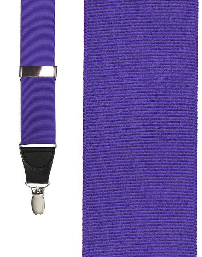 Medium Purple Grosgraine Ribbon Suspenders by Cardi