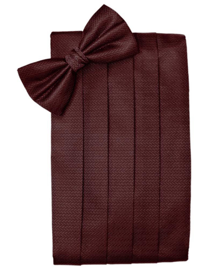Merlot Herringbone Kids Cummerbund Cardi