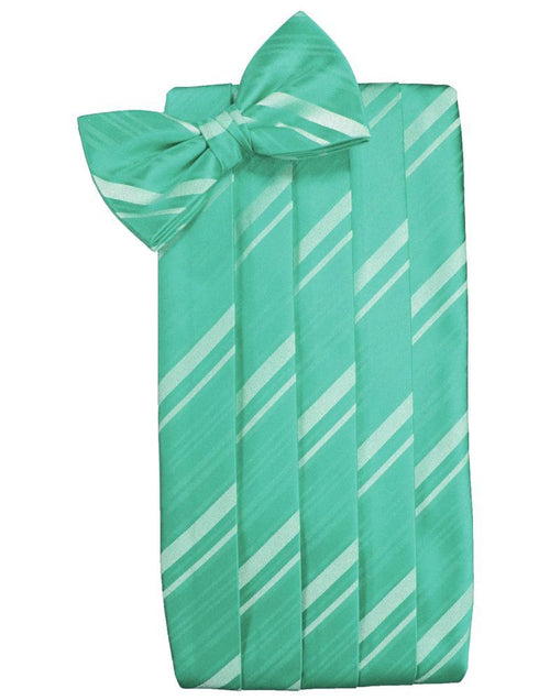 Mermaid Striped Satin Cummerbund Cardi