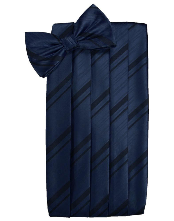 Midnight Striped Satin Cummerbund Cardi