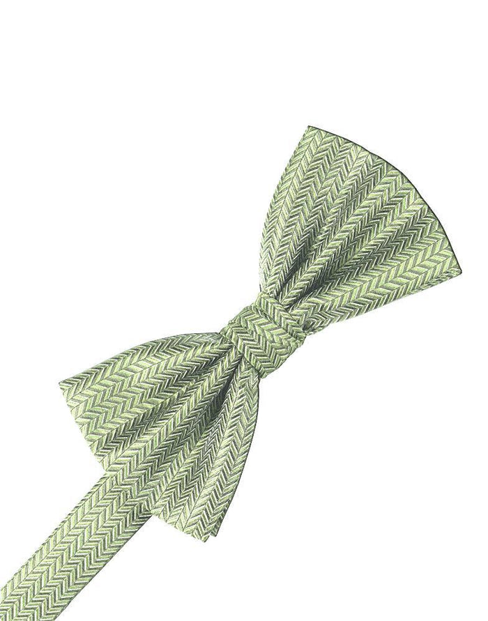 Mint Herringbone Bow Tie Cardi