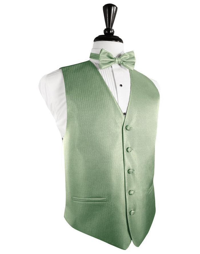 Mint Herringbone Tuxedo Vest by Cardi