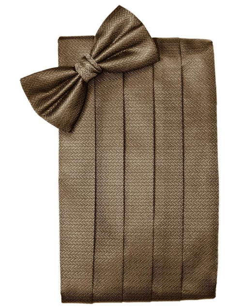 Mocha Herringbone Cummerbund by Cardi