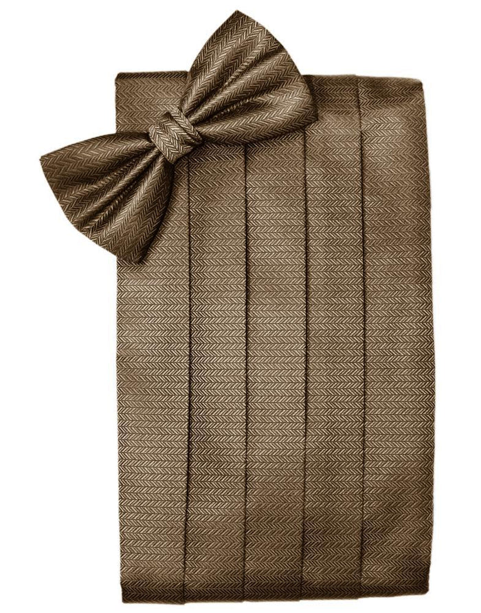 Mocha Herringbone Cummerbund by Cardi