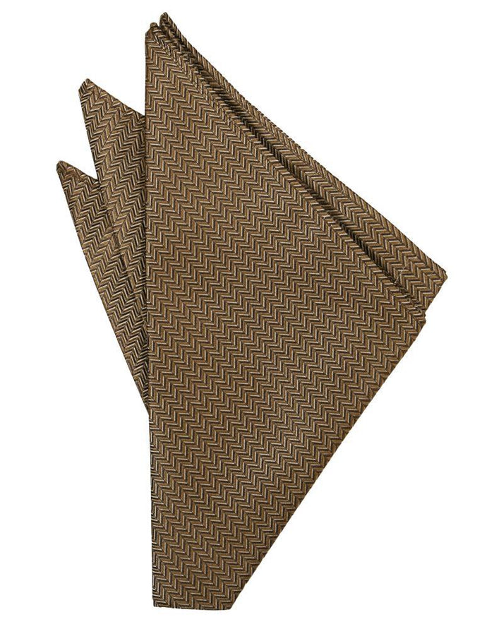 Mocha Herringbone Pocket Square by Cardi