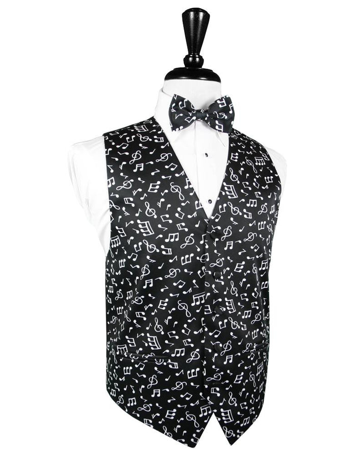 Music Notes Tuxedo Vest by Cardi