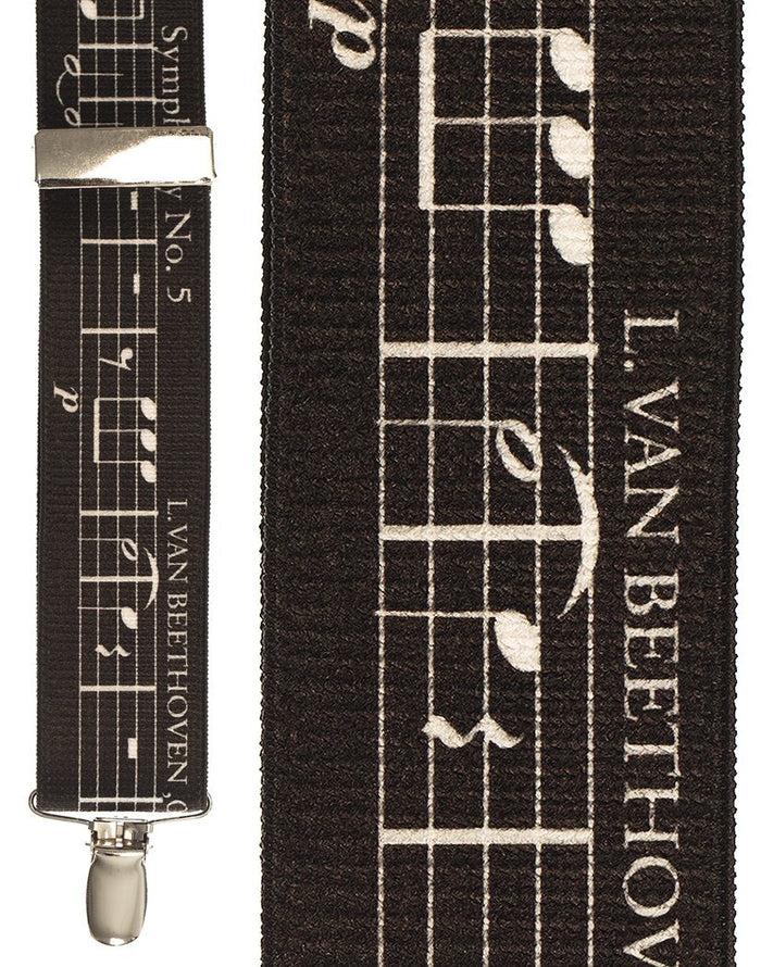 Musical Notes Black Suspenders by Cardi