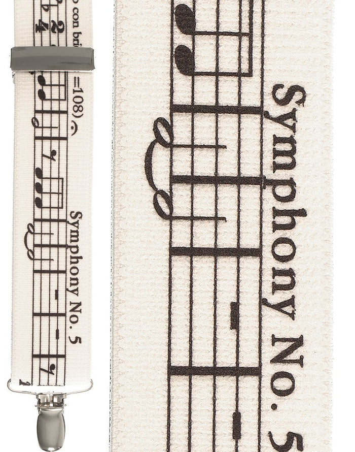 Musical Notes White Suspenders Cardi