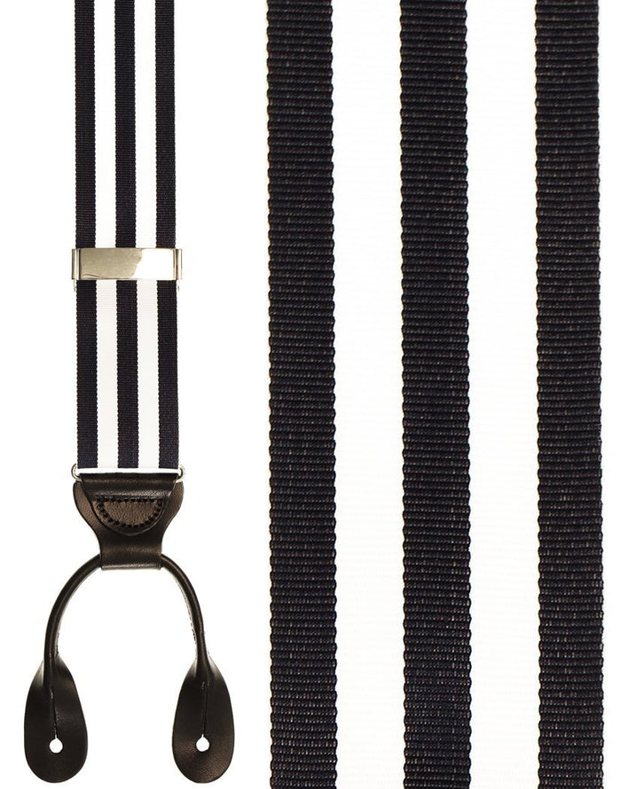 Navy and White Carmel Suspenders by Cardi