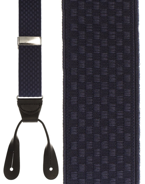 Navy Checkers Suspenders Cardi