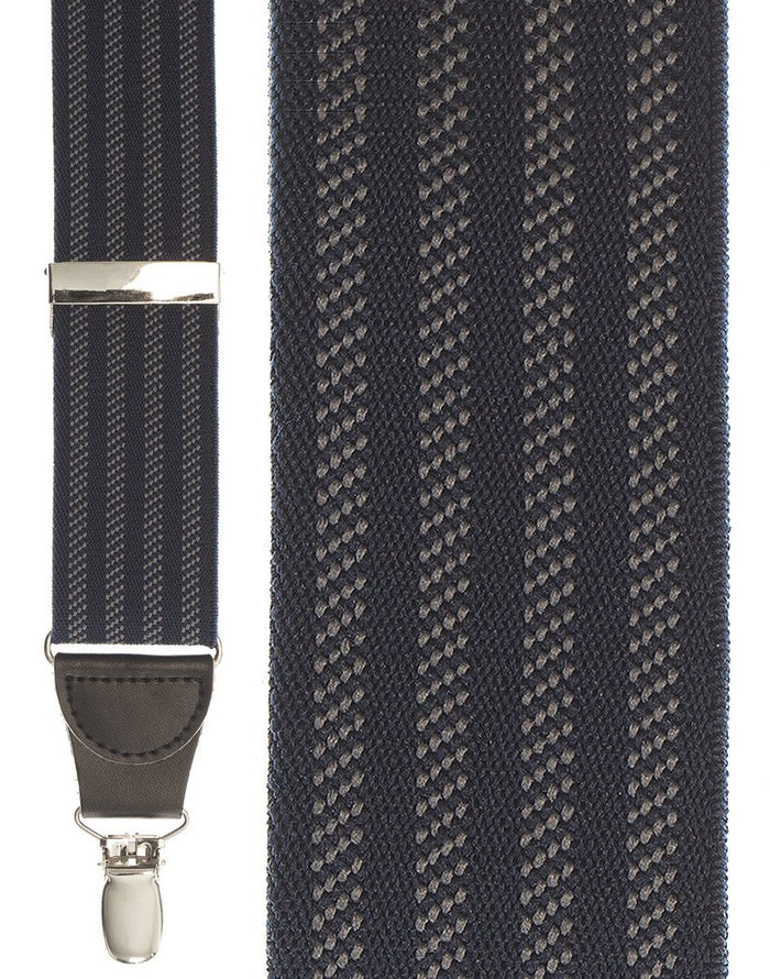 Navy Four Stripe Suspenders by Cardi