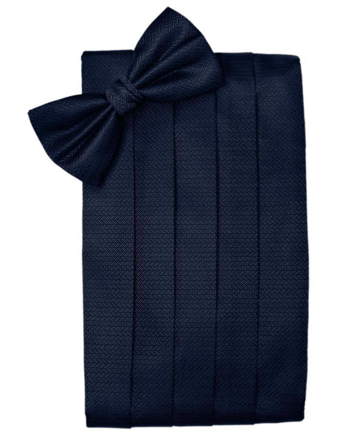Navy Herringbone Kids Cummerbund by Cardi