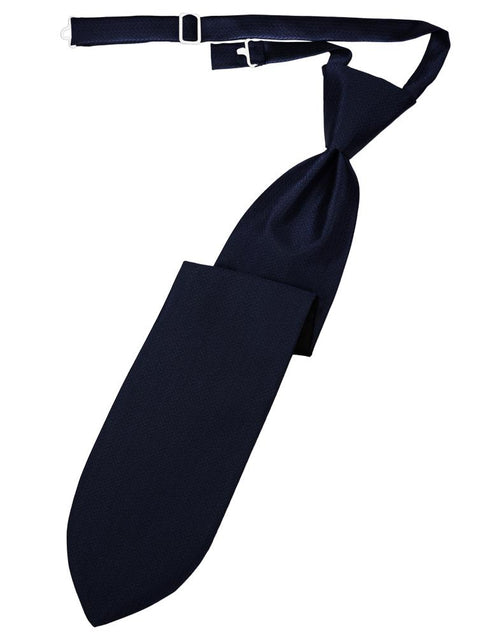 Navy Herringbone Kids Necktie Cardi