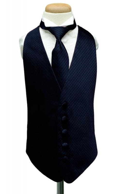 Navy Palermo Kids Tuxedo Vest Cardi