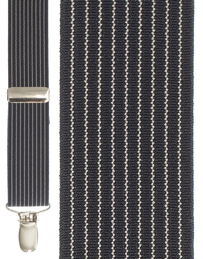 Navy Pinstripe Suspenders by Cardi