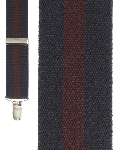 Navy Regimental Stripe Suspenders by Cardi