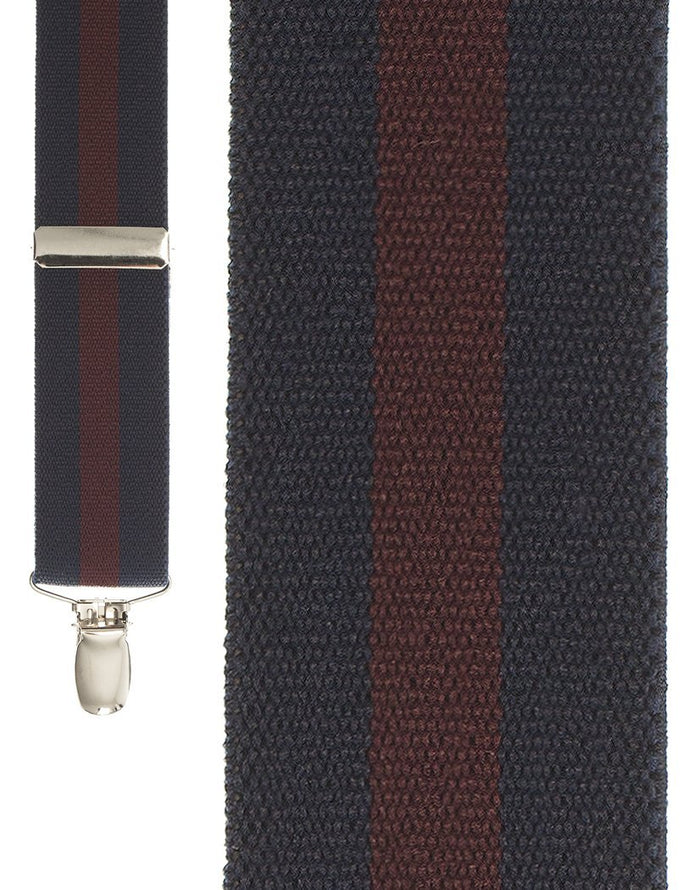 Navy Regimental Stripe Suspenders by Cardi