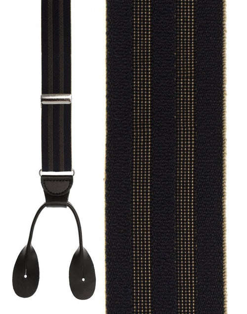 Navy Shadow Stripe Suspenders by Cardi