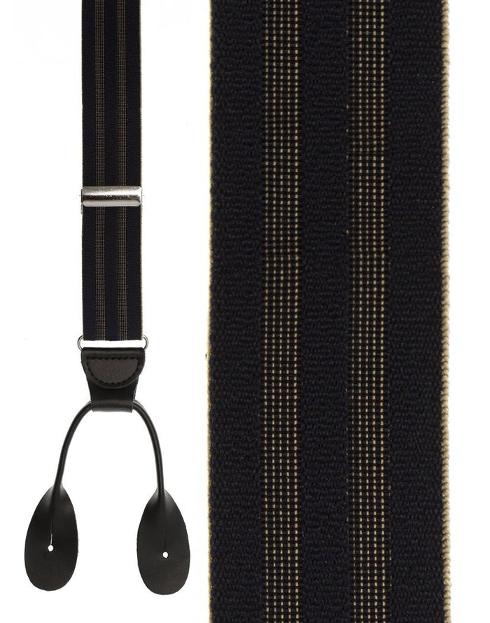 Navy Shadow Stripe Suspenders by Cardi