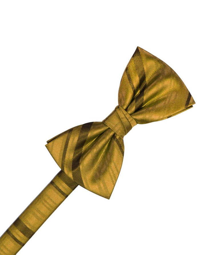 New Gold Striped Satin Kids Bow Tie Cardi