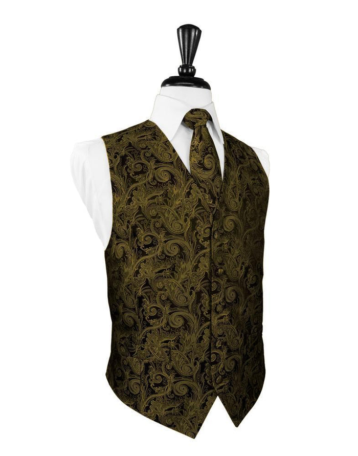 New Gold Tapestry Tuxedo Vest Cardi