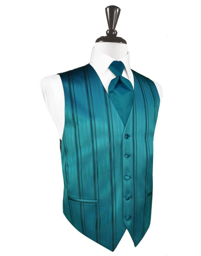 Oasis Striped Satin Tuxedo Vest by Cardi