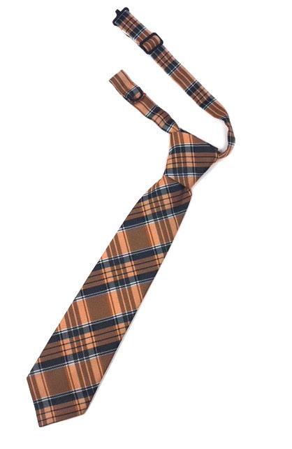 Orange Madison Plaid Kids Necktie by Cardi