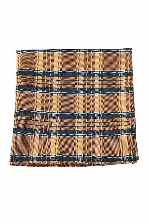 Orange Madison Plaid Pocket Square Cardi