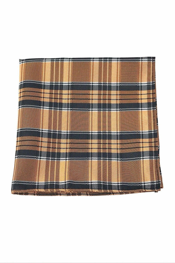 Orange Madison Plaid Pocket Square Cardi