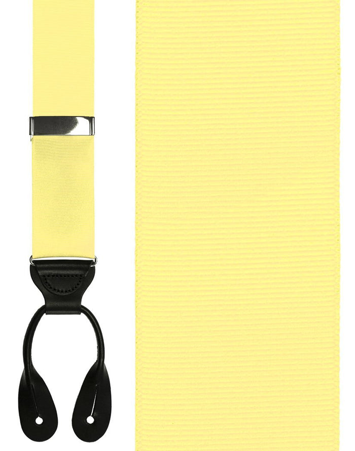 Pale Yellow Grosgraine Ribbon II Suspenders by Cardi