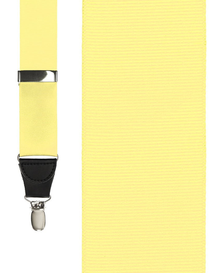 Pale Yellow Grosgraine Ribbon Suspenders Cardi