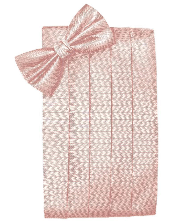 Peach Herringbone Cummerbund by Cardi