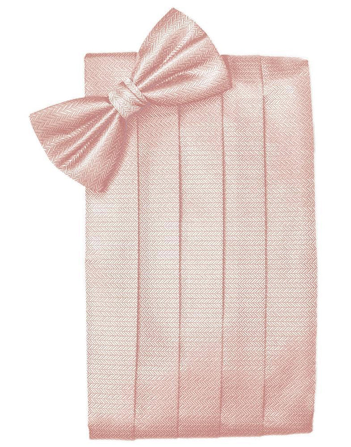 Peach Herringbone Kids Cummerbund Cardi