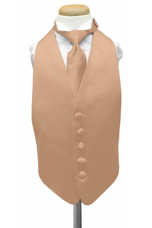 Peach Luxury Satin Kids Tuxedo Vest by Cardi